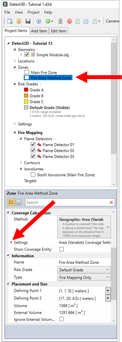 Detect3D Tutorial 13 Fire Area Settings