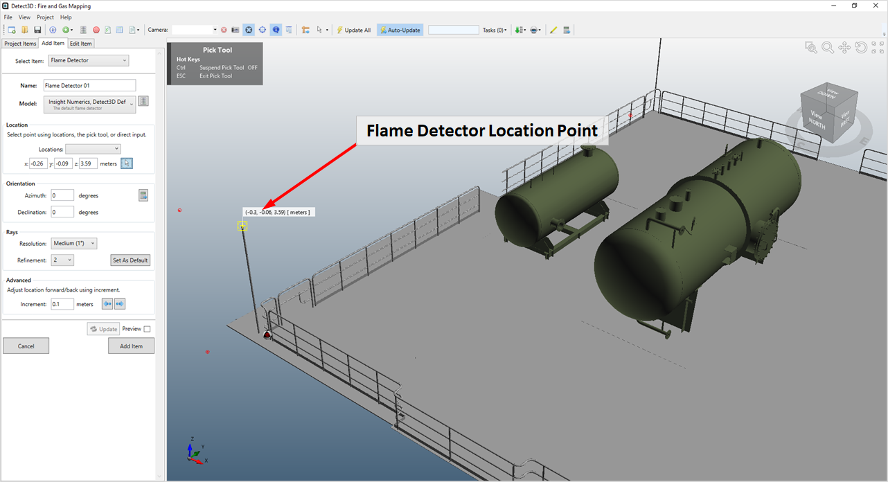 Detect3D Fire and Gas Mapping Tutorial 1 First Detector Location