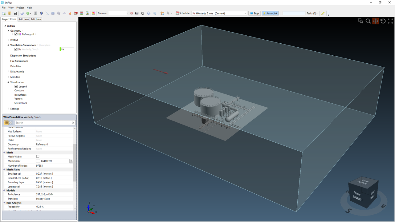 inFlux CFD Ventilation Simulation Automatic Domain Sizing