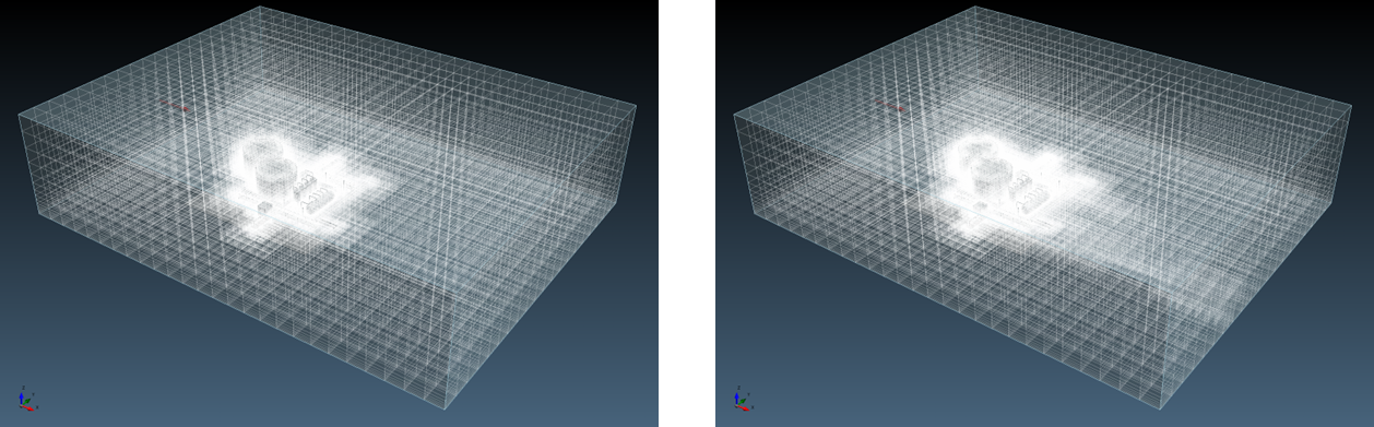 in:Flux CFD Ventilation Simulation Automatic Meshing Before and After