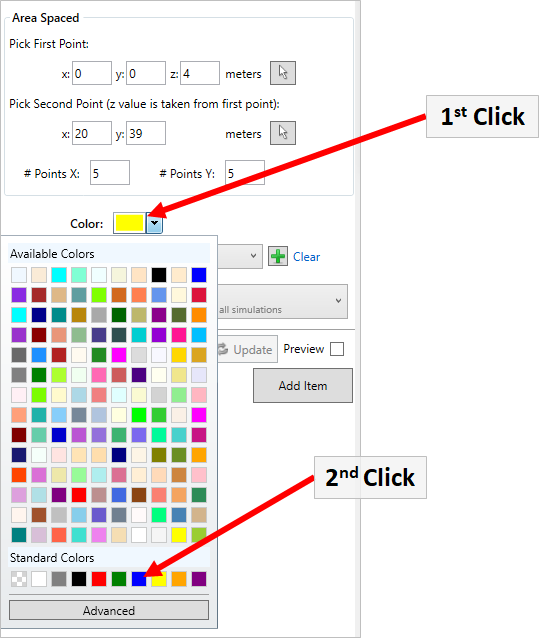 Color Selection for Monitor Point