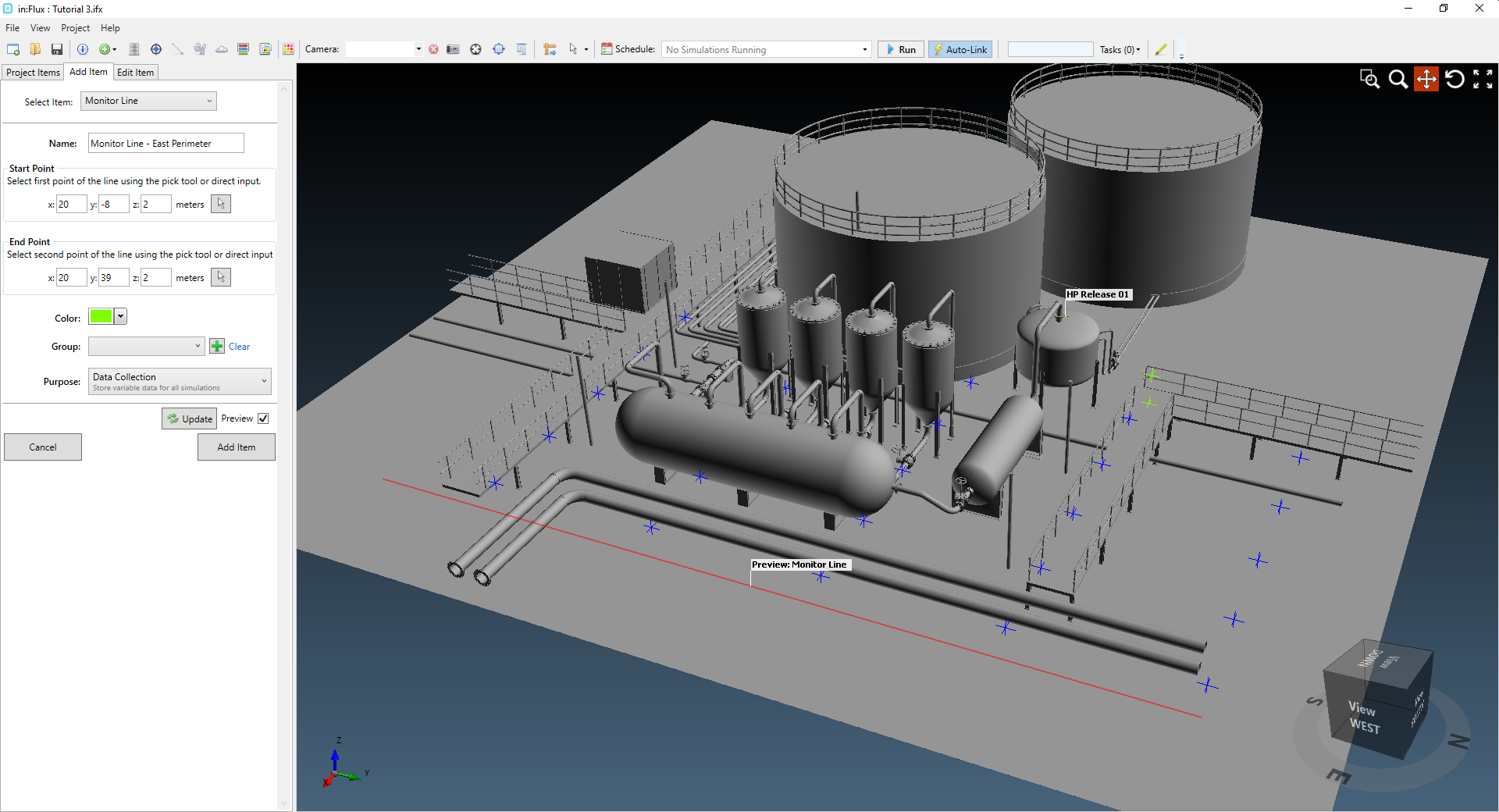 preview of a monitor line for the project