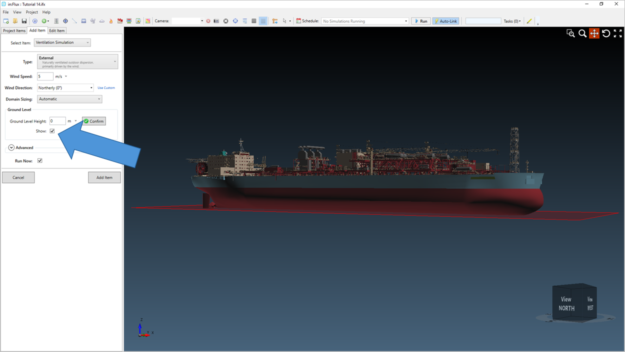 inFlux set ground level for CFD Boundary Layer